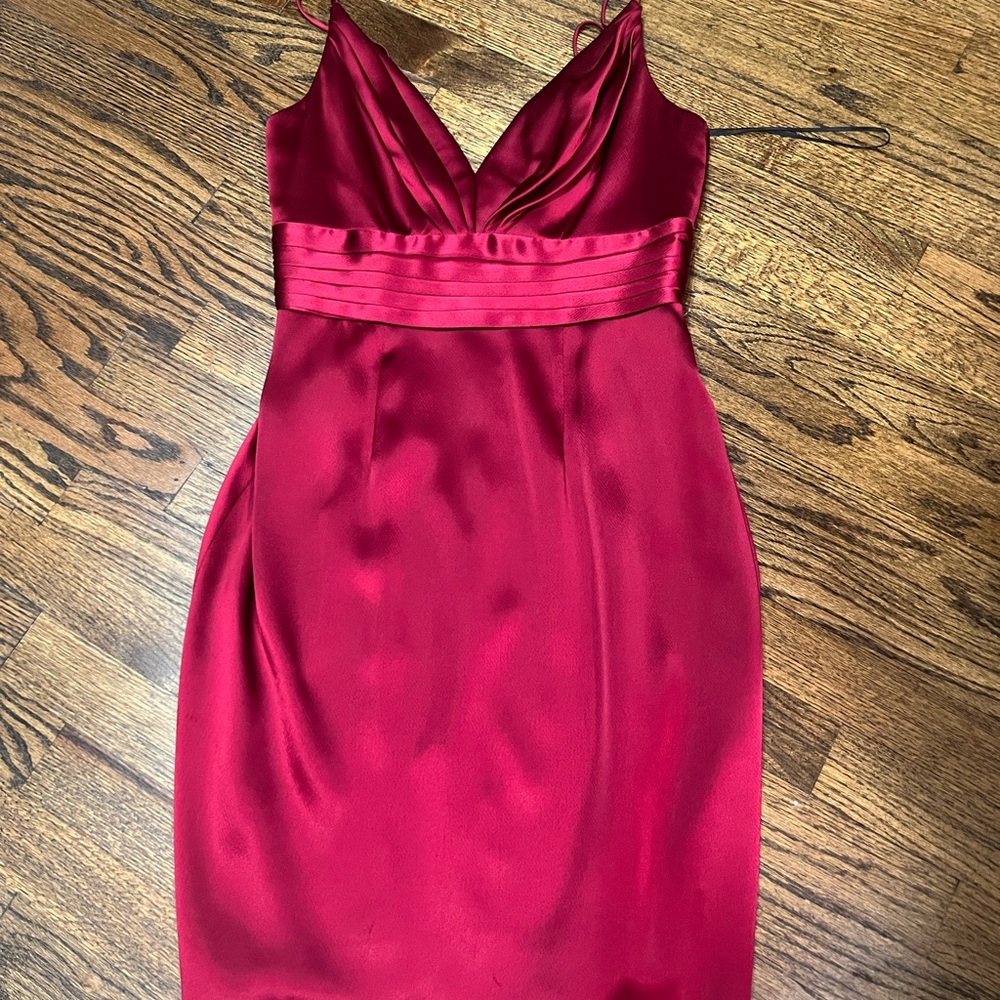 Elegant Red Satin Dress
